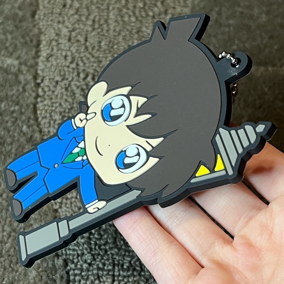 Detective Conan Case Closed Conan Edogawa Large Rubber Keychain Anime Japan - Picture 5 of 7